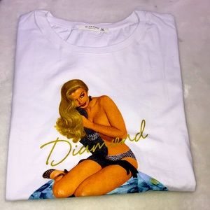 Graphic design diamond supply short sleeve